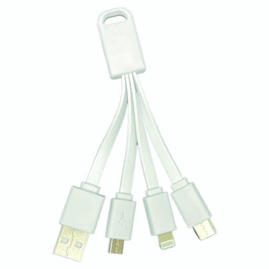 Smartphone 4-in-1 Data Cable: black cable with all four connectors displayed