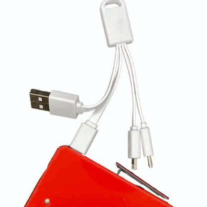 Smartphone 4-in-1 Data Cable: black cable connected to a smartphone