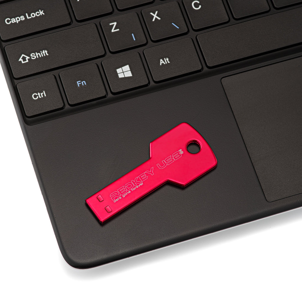 Redkey USB Ultimate V3 legacy model: resting on a laptop keyboard