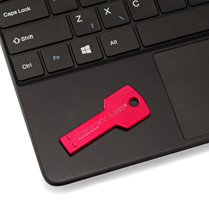 Redkey USB Ultimate V3 legacy model: resting on a laptop keyboard
